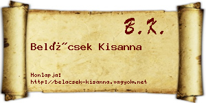 Belácsek Kisanna névjegykártya